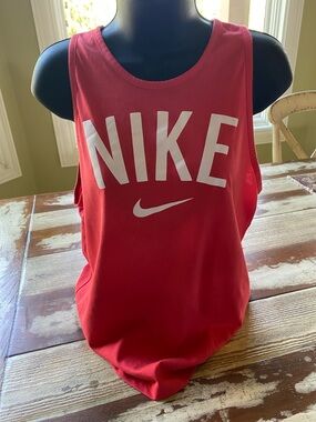 Nike Orange Sleeveless Tank with White Logo